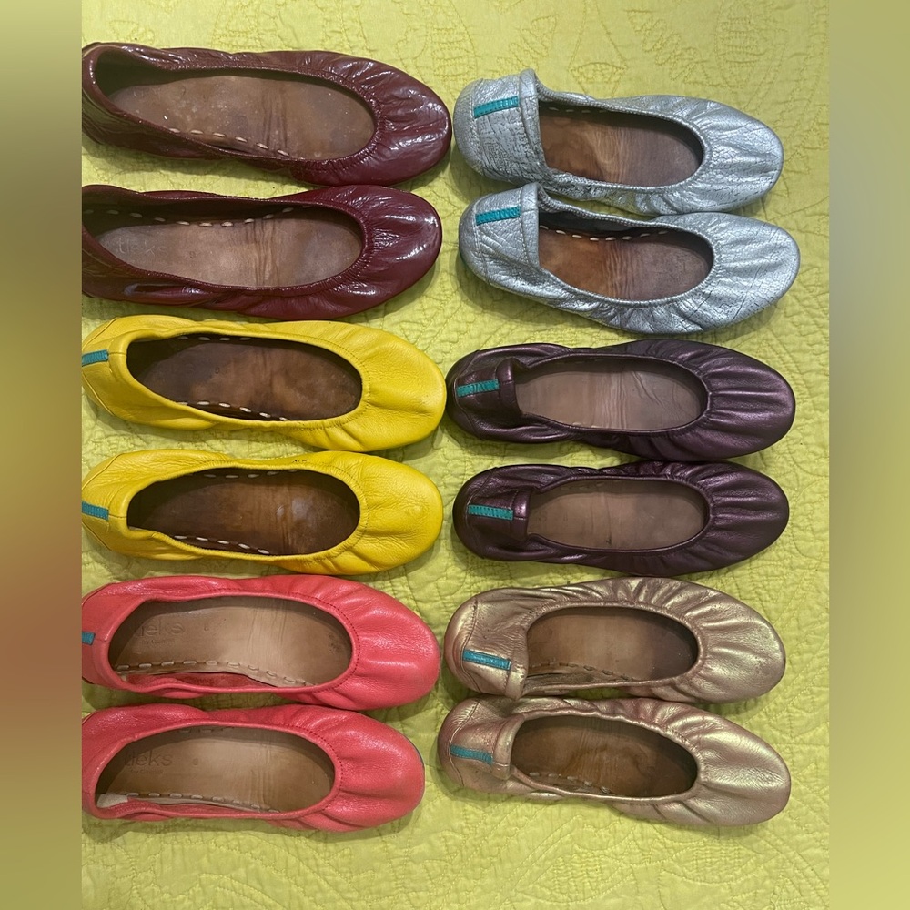 Six pairs of Tieks. Good used condition.